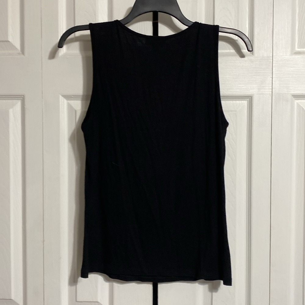 Pretty NWT Dress barn black knit jeweled neck top shirt blouse size LARGE - Picture 6 of 11